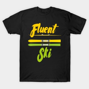 Fluent Ski, Mountain Hoodie, Slalom skiing, skiing sticker T-Shirt